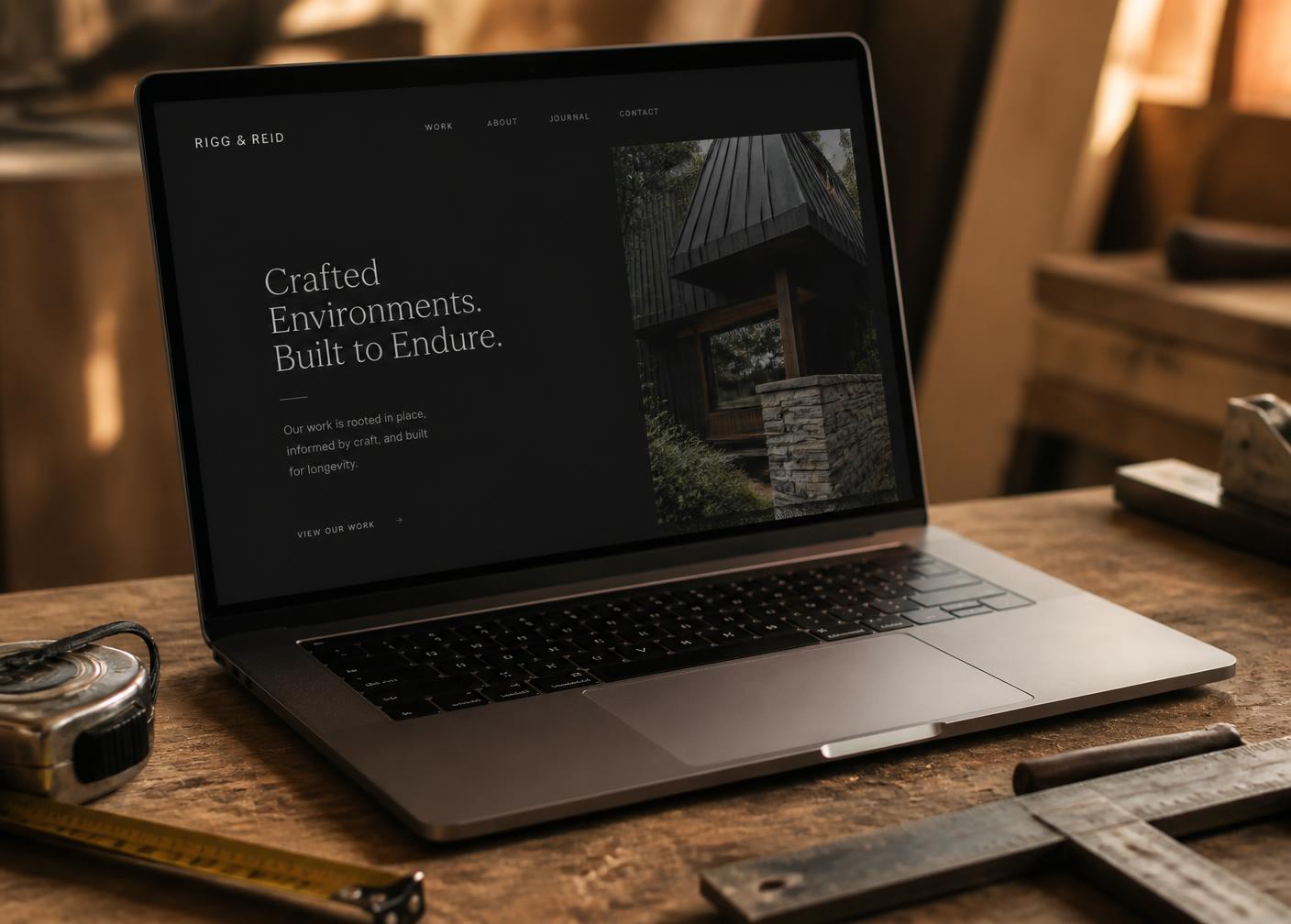 Website design laid out on a desk during a build